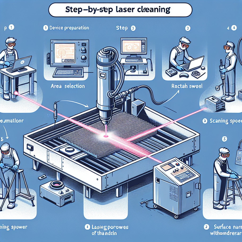 Step-by-step process of laser cleaning